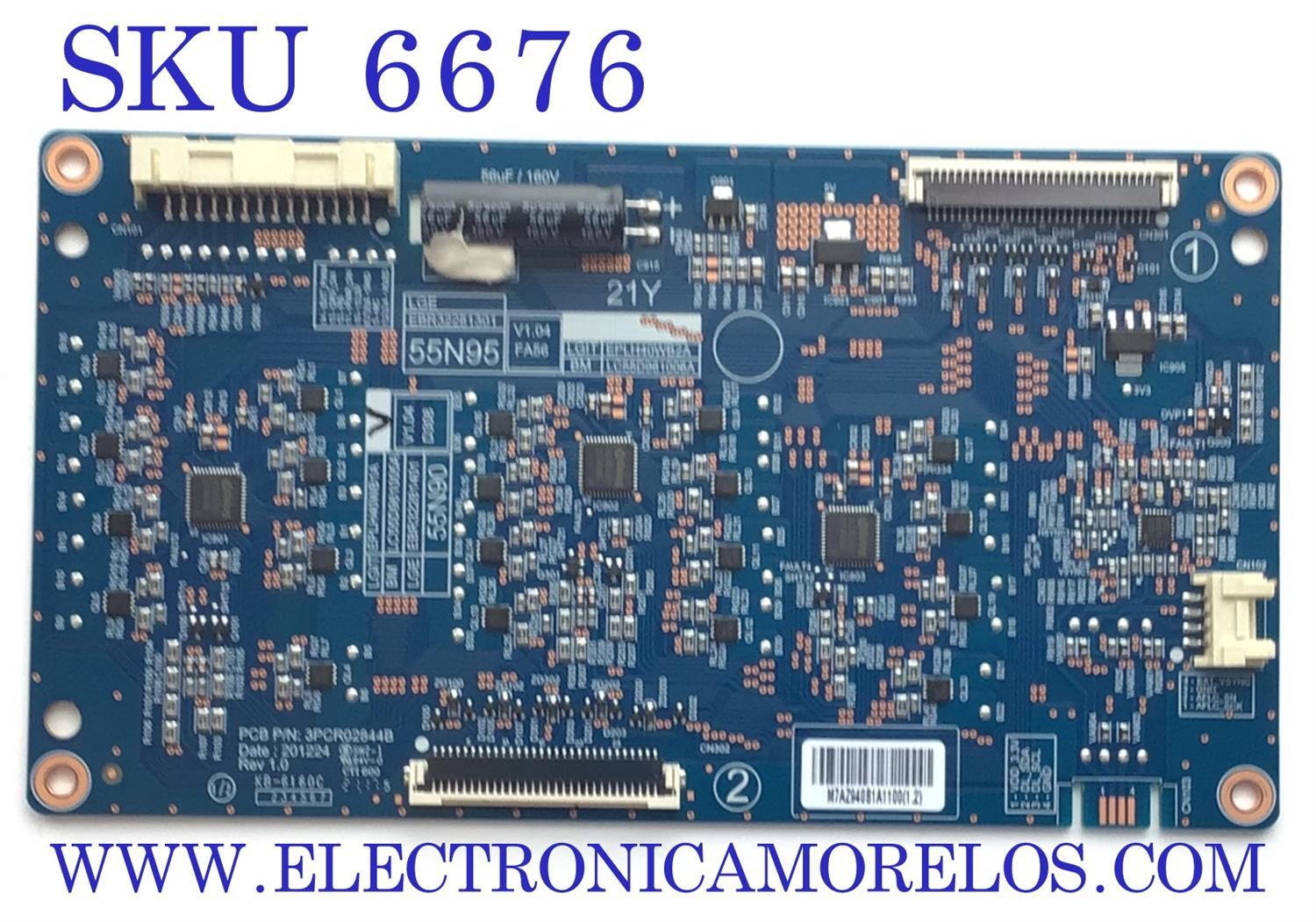 T-CON PARA TV LG NANOCELL / NUMERO DE PARTE EBR32281401 / 3PCR02844B / LC55D961005A / 32281401 / EPLH40WB1A / PANEL HC550DQB-SLDA1-2141 / DISPLAY LC550EQP (SP)(A1) / MODELO 55NANO90UNA / 55NANO90UPA.BUSYLJR